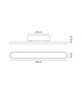 Wall Lamp, 1 x 24W LED, 4000K, 865lm, Sand White - 2