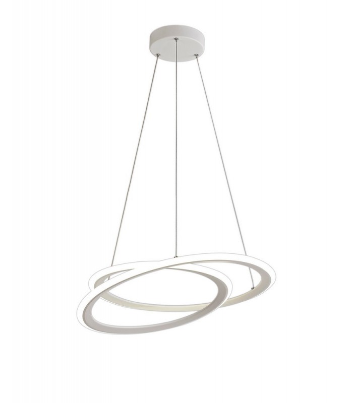 Ceiling Pendant, 1 x 40W LED, 4000K, 2996lm, 3 Step Dimming, Matt White - 1