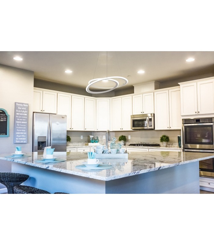 Ceiling Pendant, 1 x 40W LED, 4000K, 2996lm, 3 Step Dimming, Matt White - 3
