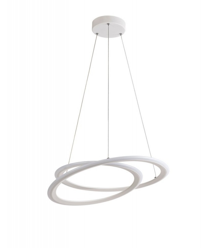 Ceiling Pendant, 1 x 40W LED, 4000K, 2996lm, 3 Step Dimming, Matt White - 4