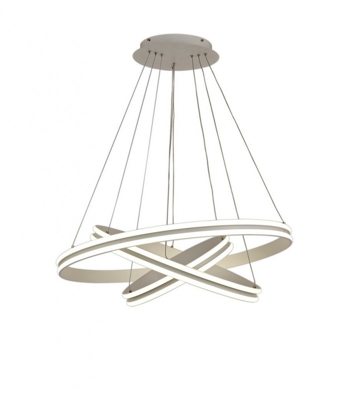 Ceiling Pendant, 3 Light 50W,30W,20W LED, 4000K, 5470lm, Dimmable, Matt White - 4