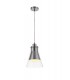 Ceiling Dome Pendant, 1 x E27, Polished Chrome, Clear Glass - 1