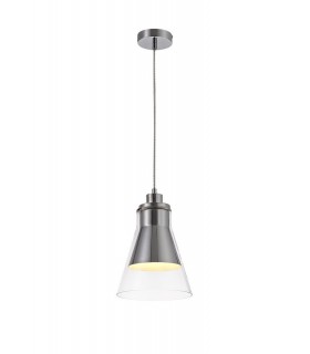 Ceiling Dome Pendant, 1 x E27, Polished Chrome, Clear Glass - 1