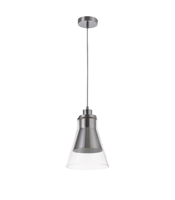 Ceiling Dome Pendant, 1 x E27, Polished Chrome, Clear Glass - 3
