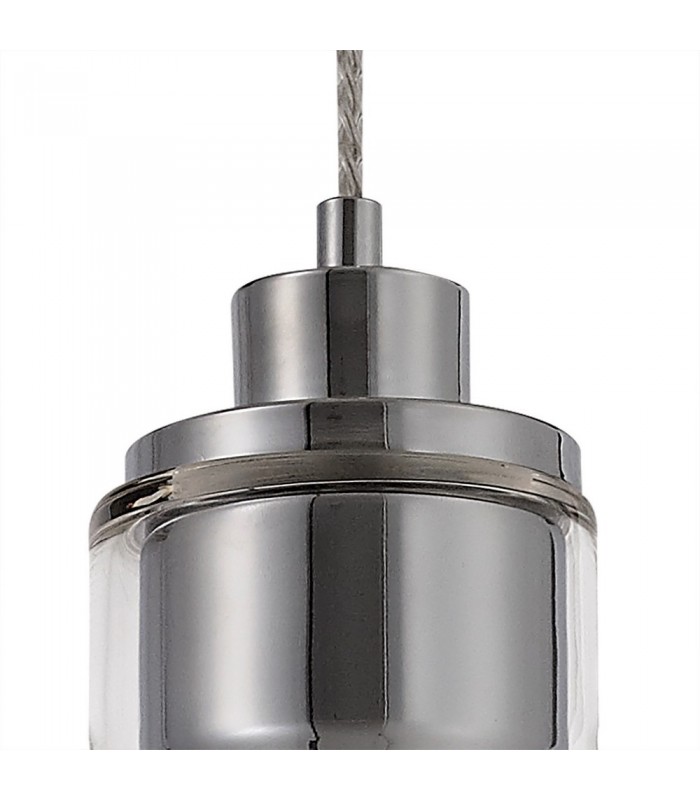 Ceiling Dome Pendant, 1 x E27, Polished Chrome, Clear Glass - 5