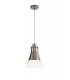 Ceiling Dome Pendant, 1 x E27, Satin Nickel, Clear Glass - 1