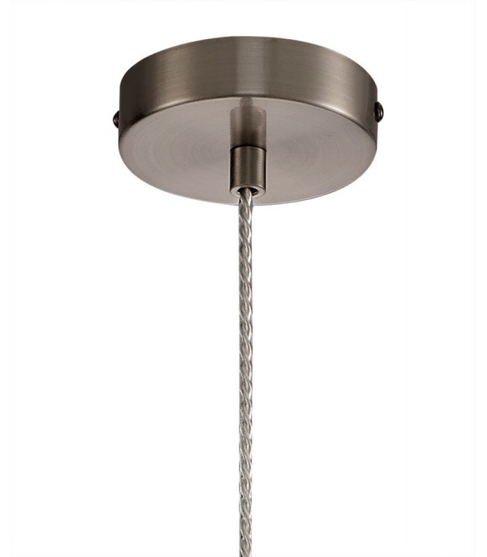 Ceiling Dome Pendant, 1 x E27, Satin Nickel, Clear Glass - 4