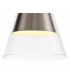 Ceiling Dome Pendant, 1 x E27, Satin Nickel, Clear Glass - 6
