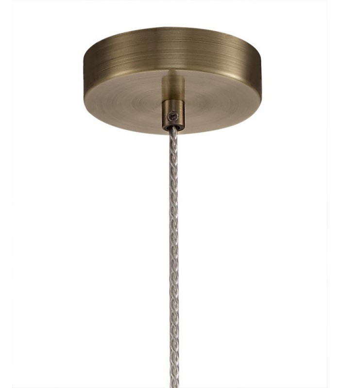 Ceiling Dome Pendant, 1 x E27, Antique Brass, Clear Glass - 4