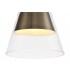 Ceiling Dome Pendant, 1 x E27, Antique Brass, Clear Glass - 6