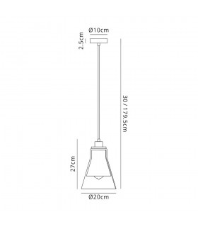 Ceiling Dome Pendant, 1 x E27, Antique Copper, Clear Glass - 2