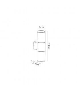 Wall Lamp 2 x E27, IP54, Anthracite, Clear - 2