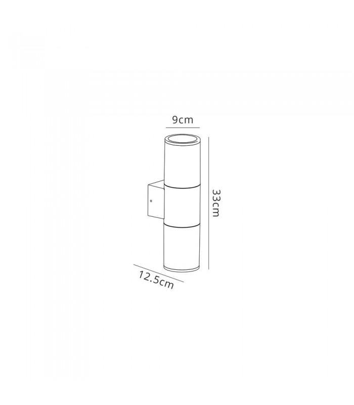 Wall Lamp 2 x E27, IP54, Anthracite, Smoked - 2