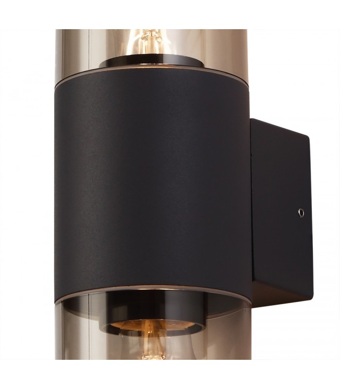 Wall Lamp 2 x E27, IP54, Anthracite, Smoked - 8