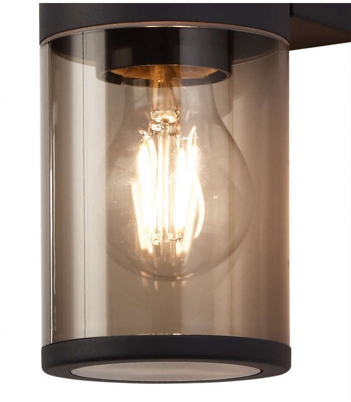 Wall Lamp 2 x E27, IP54, Anthracite, Smoked - 9