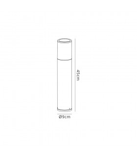 45cm Bollard Post Lamp 1 x E27, IP54, Anthracite, Clear - 2