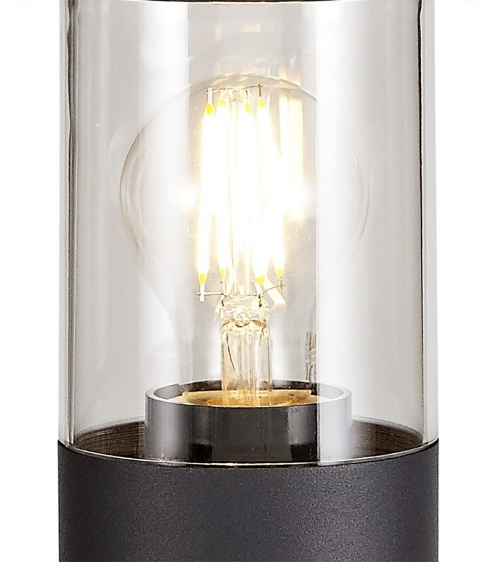 45cm Bollard Post Lamp 1 x E27, IP54, Anthracite, Clear - 5