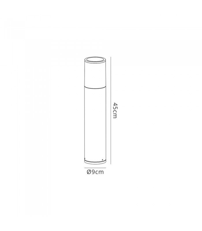 45cm Bollard Post Lamp 1 x E27, IP54, Anthracite, Smoked - 2