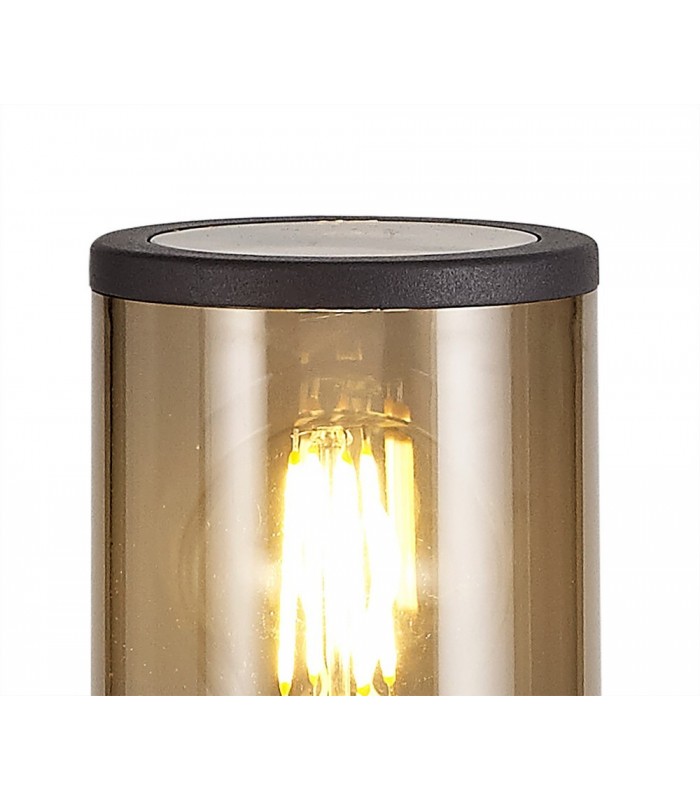45cm Bollard Post Lamp 1 x E27, IP54, Anthracite, Smoked - 6