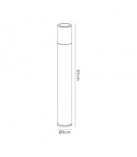 65cm Bollard Post Lamp 1 x E27, IP54, Anthracite, Clear - 2