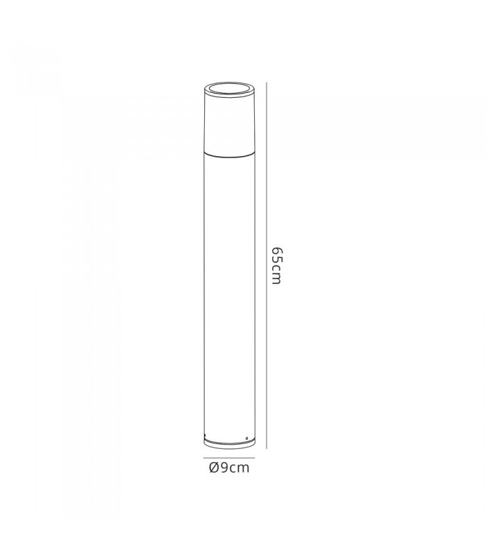65cm Bollard Post Lamp 1 x E27, IP54, Anthracite, Smoked - 2