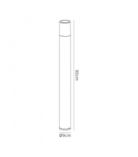 90cm Bollard Post Lamp 1 x E27, IP54, Anthracite, Clear - 2