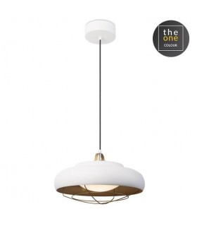 LED 1 Light Dimmable Dome Ceiling Pendant White, Gold - 1
