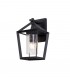 Down Wall Lamp, 1 x E27, IP54, Anthracite, Clear Rain Drop Effect Glass - 1
