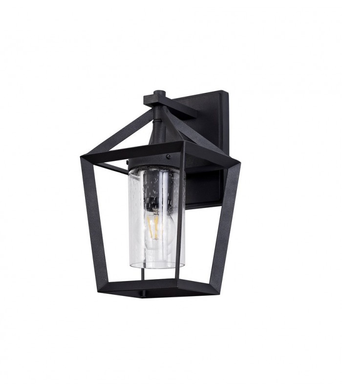 Down Wall Lamp, 1 x E27, IP54, Anthracite, Clear Rain Drop Effect Glass - 3