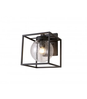 Down Wall Lamp, 1 x E27, IP54, Anthracite, Clear Seeded Glass - 1