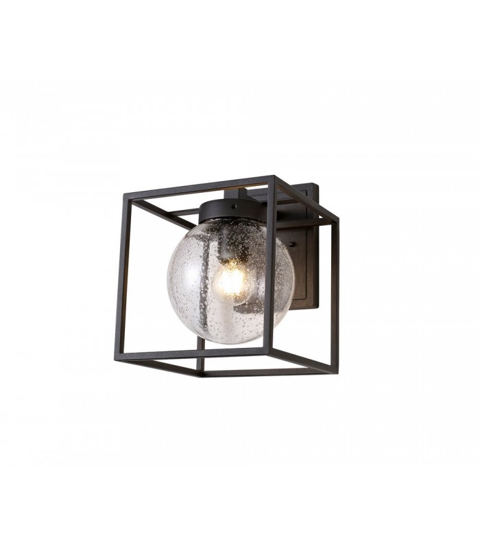 Down Wall Lamp, 1 x E27, IP54, Anthracite, Clear Seeded Glass - 1