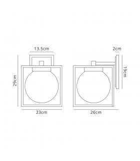 Down Wall Lamp, 1 x E27, IP54, Anthracite, Clear Seeded Glass - 2