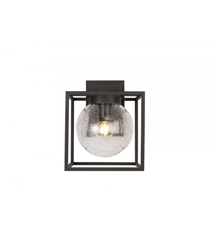 Down Wall Lamp, 1 x E27, IP54, Anthracite, Clear Seeded Glass - 4