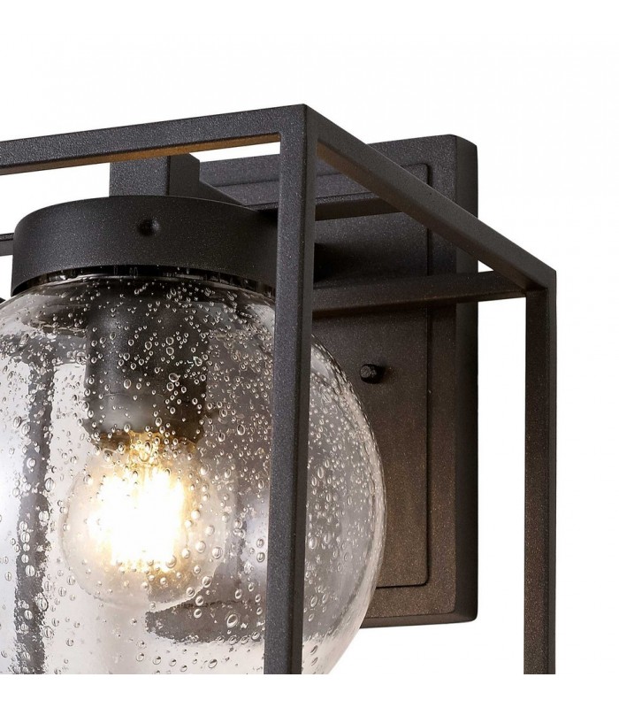 Down Wall Lamp, 1 x E27, IP54, Anthracite, Clear Seeded Glass - 6