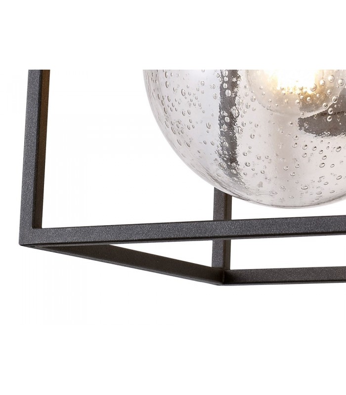 Down Wall Lamp, 1 x E27, IP54, Anthracite, Clear Seeded Glass - 7