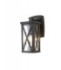 Down Criss Cross Wall Lamp, 1 x E27, IP54, Anthracite, Clear Glass - 1