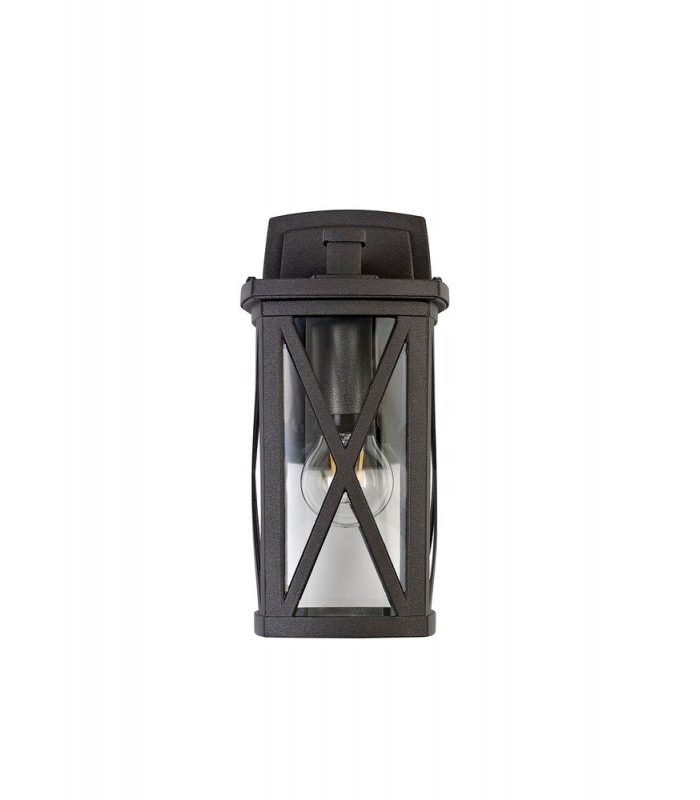 Down Criss Cross Wall Lamp, 1 x E27, IP54, Anthracite, Clear Glass - 5