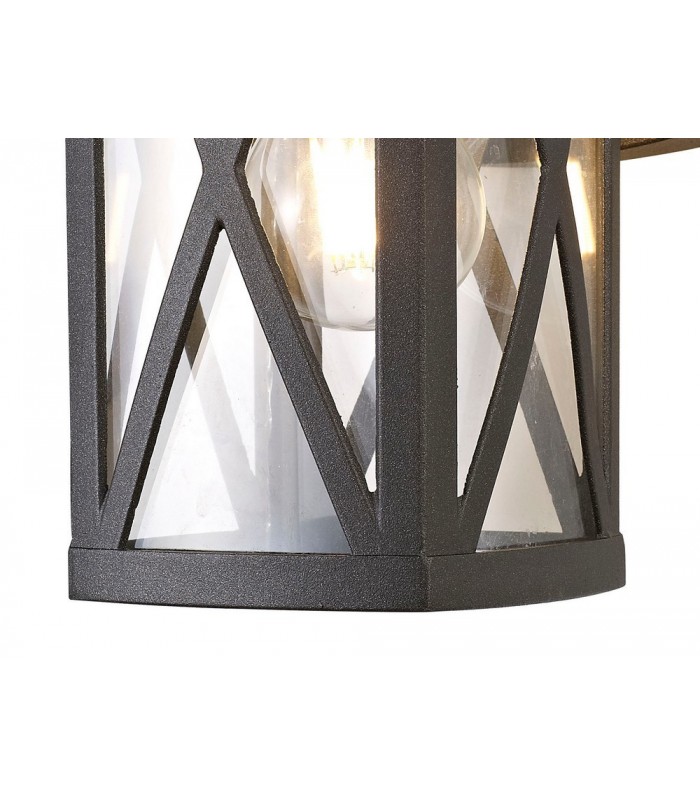 Down Criss Cross Wall Lamp, 1 x E27, IP54, Anthracite, Clear Glass - 7