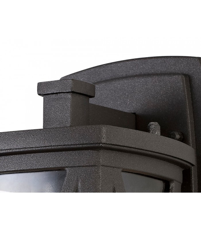 Down Criss Cross Wall Lamp, 1 x E27, IP54, Anthracite, Clear Glass - 9