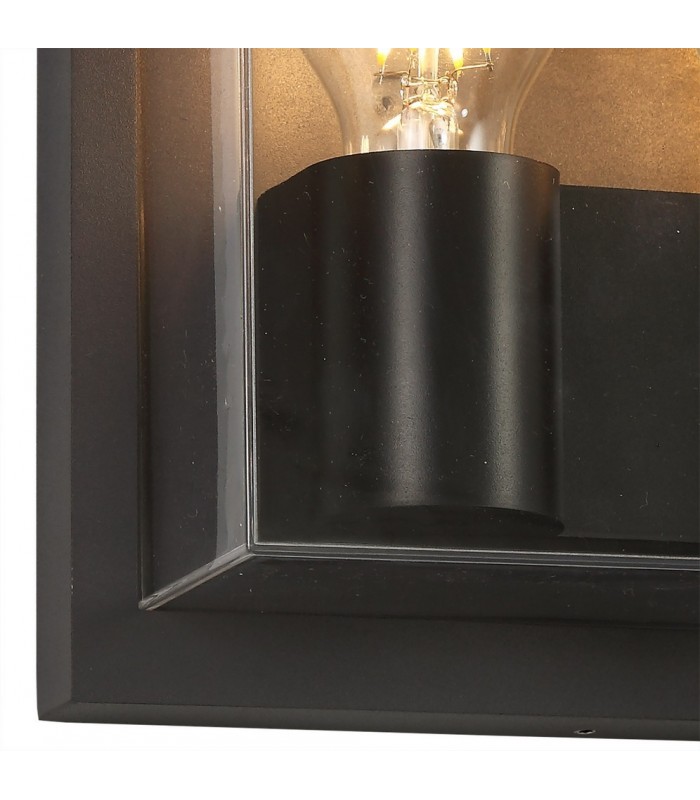 Flush Wall Lamp, 2 x E27, IP65, Anthracite, Clear PC - 6