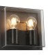 Flush Wall Lamp, 2 x E27, IP65, Anthracite, Clear PC - 7