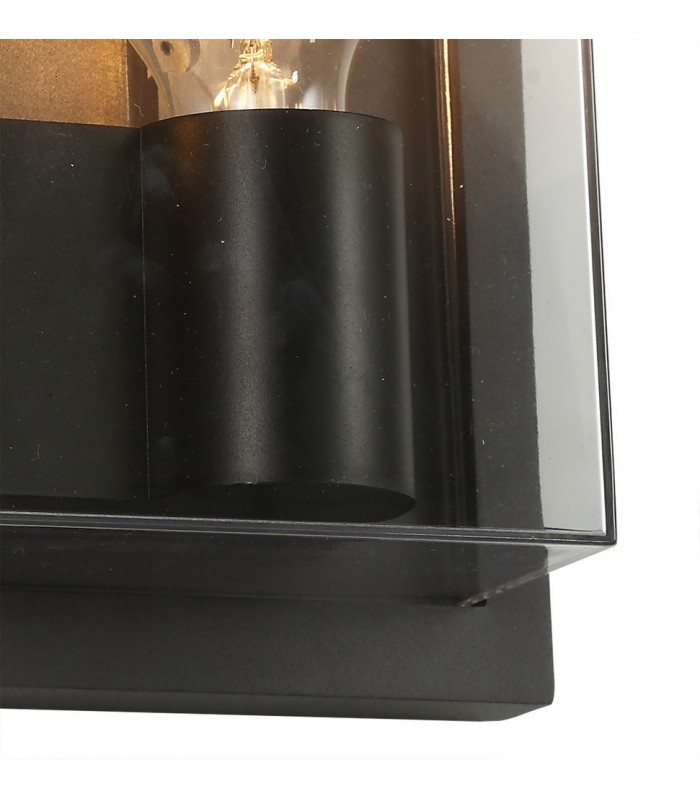 Flush Wall Lamp, 2 x E27, IP65, Anthracite, Clear PC - 8