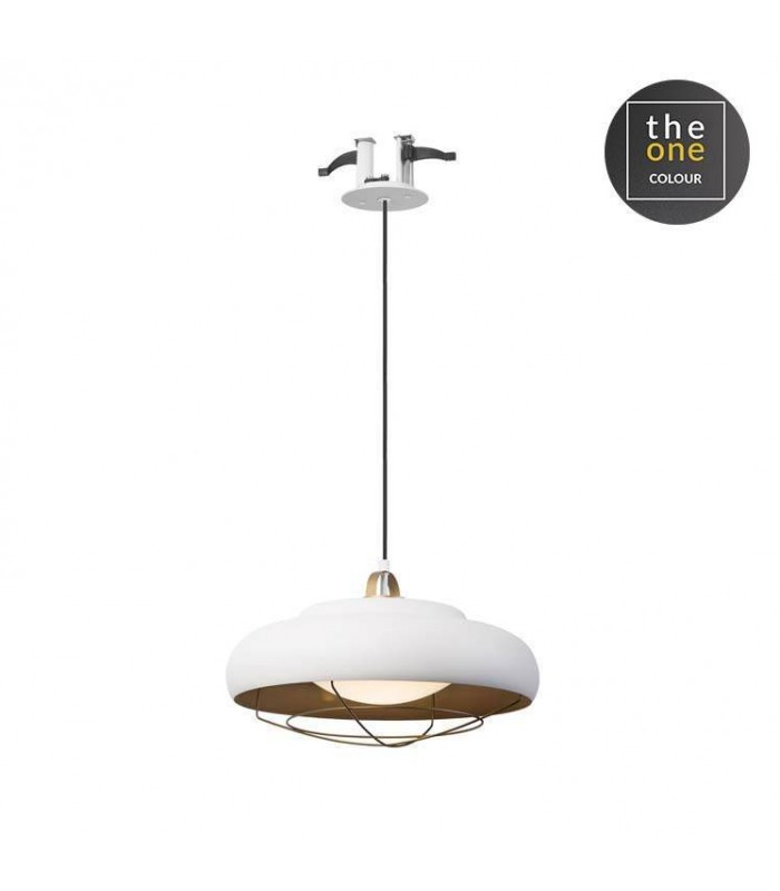 LED 1 Light Dimmable Dome Ceiling Pendant White, Gold - 1