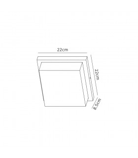 Flush Wall Lamp, 1 x 16W LED, 3000K, 1135lm, IP65, Anthracite, Opal, Clear PC - 2