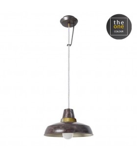 1 Light Wall / Dome Ceiling Pendant Brown, E27 - 1