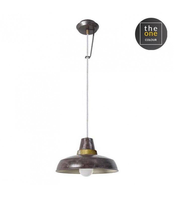 1 Light Wall / Dome Ceiling Pendant Brown, E27 - 1