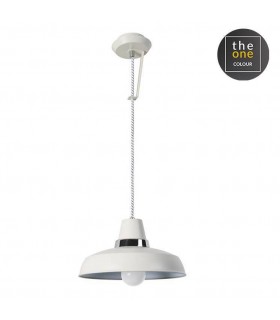 1 Light Wall / Dome Ceiling Pendant Chrome, White, E27 - 1