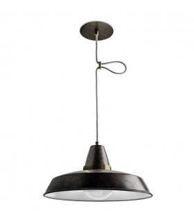 1 Light Dome Ceiling Pendant Brown, Beige, E27 - 1