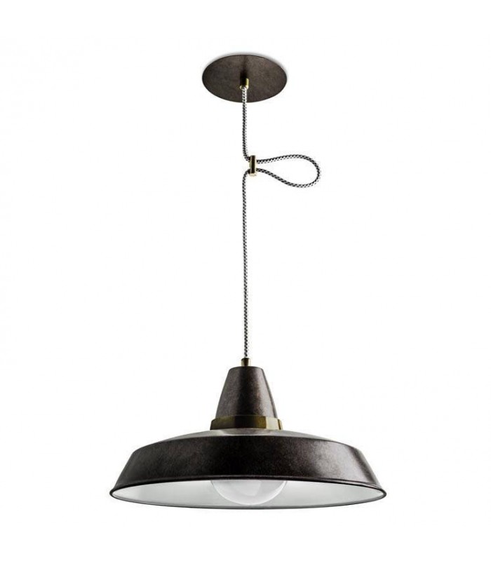 1 Light Dome Ceiling Pendant Brown, Beige, E27 - 1