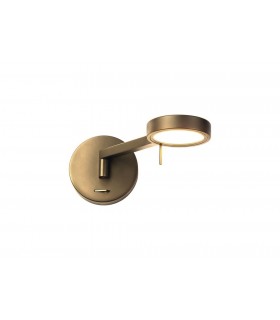 Swing Arm Wall Lamp ,  Reader, 1 x 8W LED, 3000K, Antique Brass - 1
